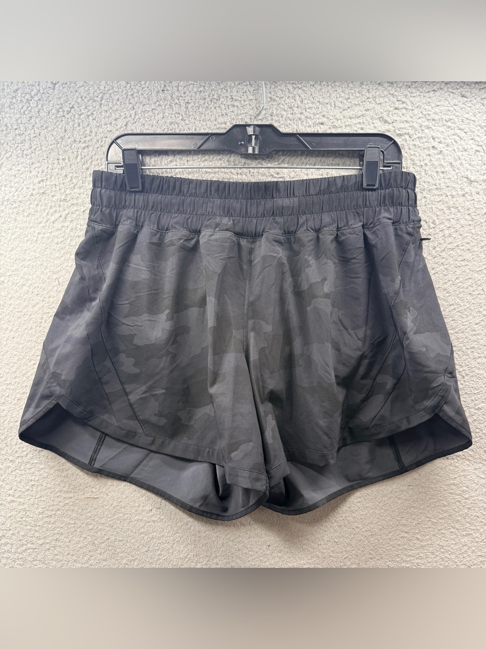 Lululemon Hotty Hot Shorts Black Camo 4" Inseam Lined Athletic Running Womens 12